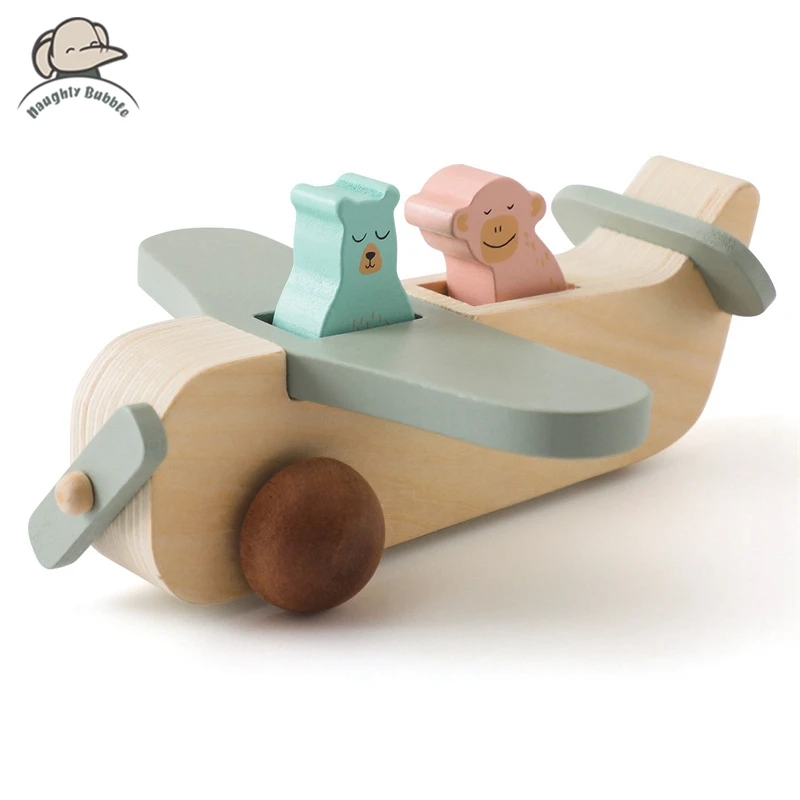 Fa- pushplane vel Animal toys Levehető manöken montessori toys hand-brain Egymás mellé rendeltség Testmozgás Játékszer Kisded handmade Adomány