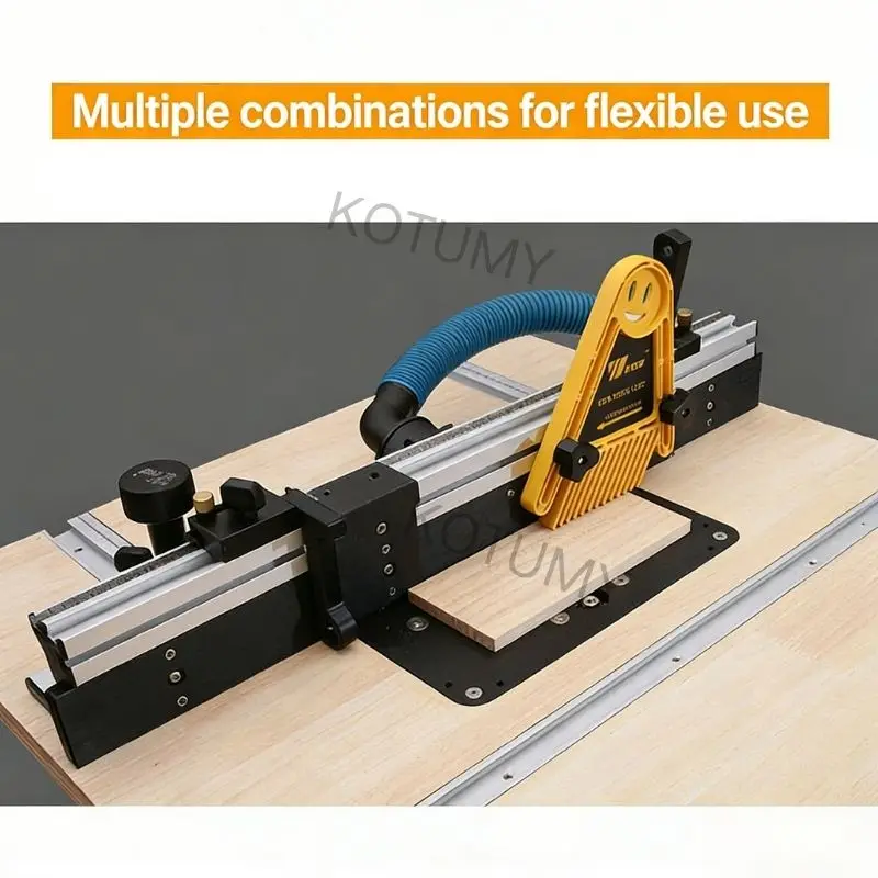 Modified Wood Carving Router New Tabletop Flip-Mount Trimmer with T-Slot Slide Chute & Woodworking Fence