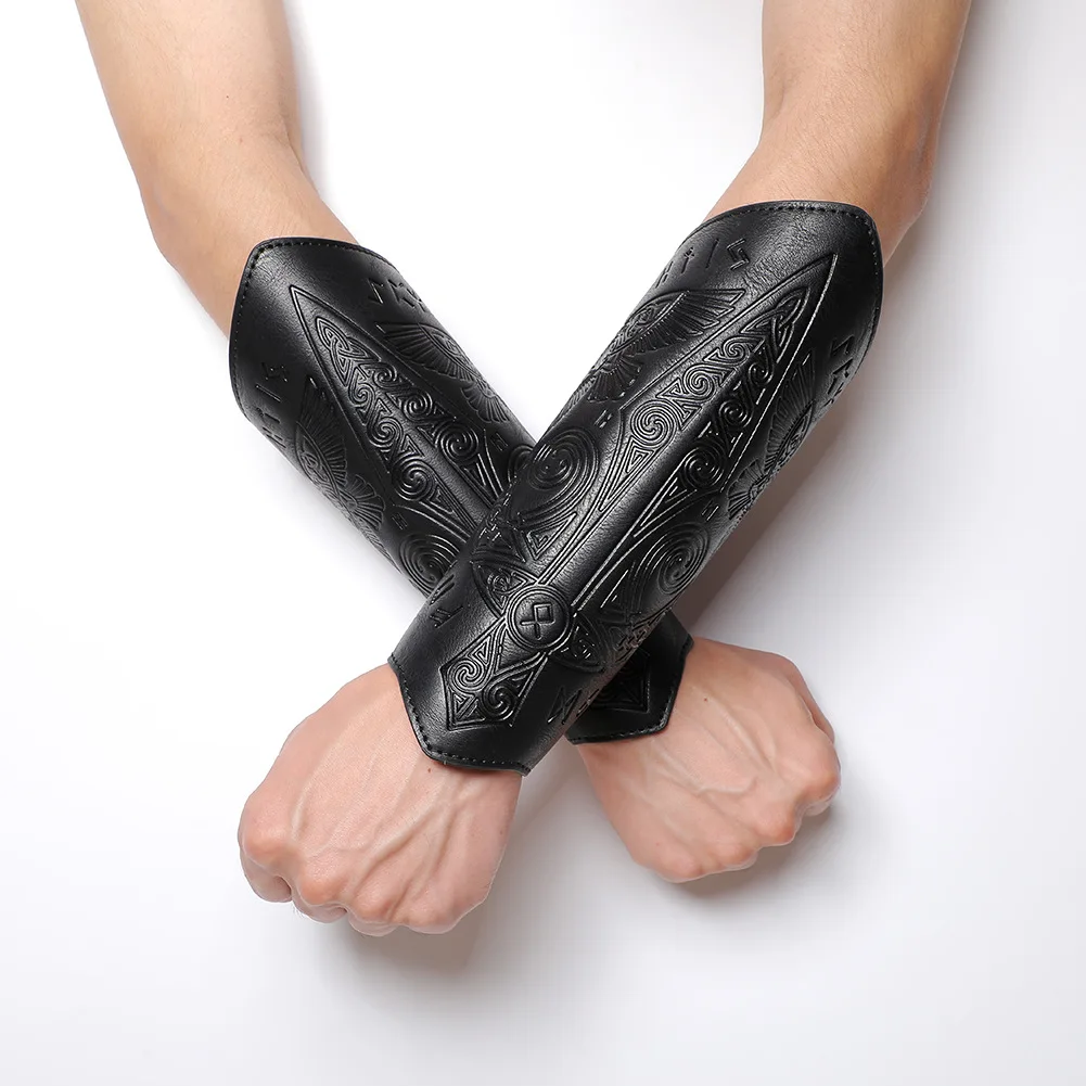 

Средневековый браслет из искусственной кожи, средневековые наручи, наручи в стиле панк, наручные ограждения для Хэллоуина, рыцаря-воина, реквизит для фотосессии