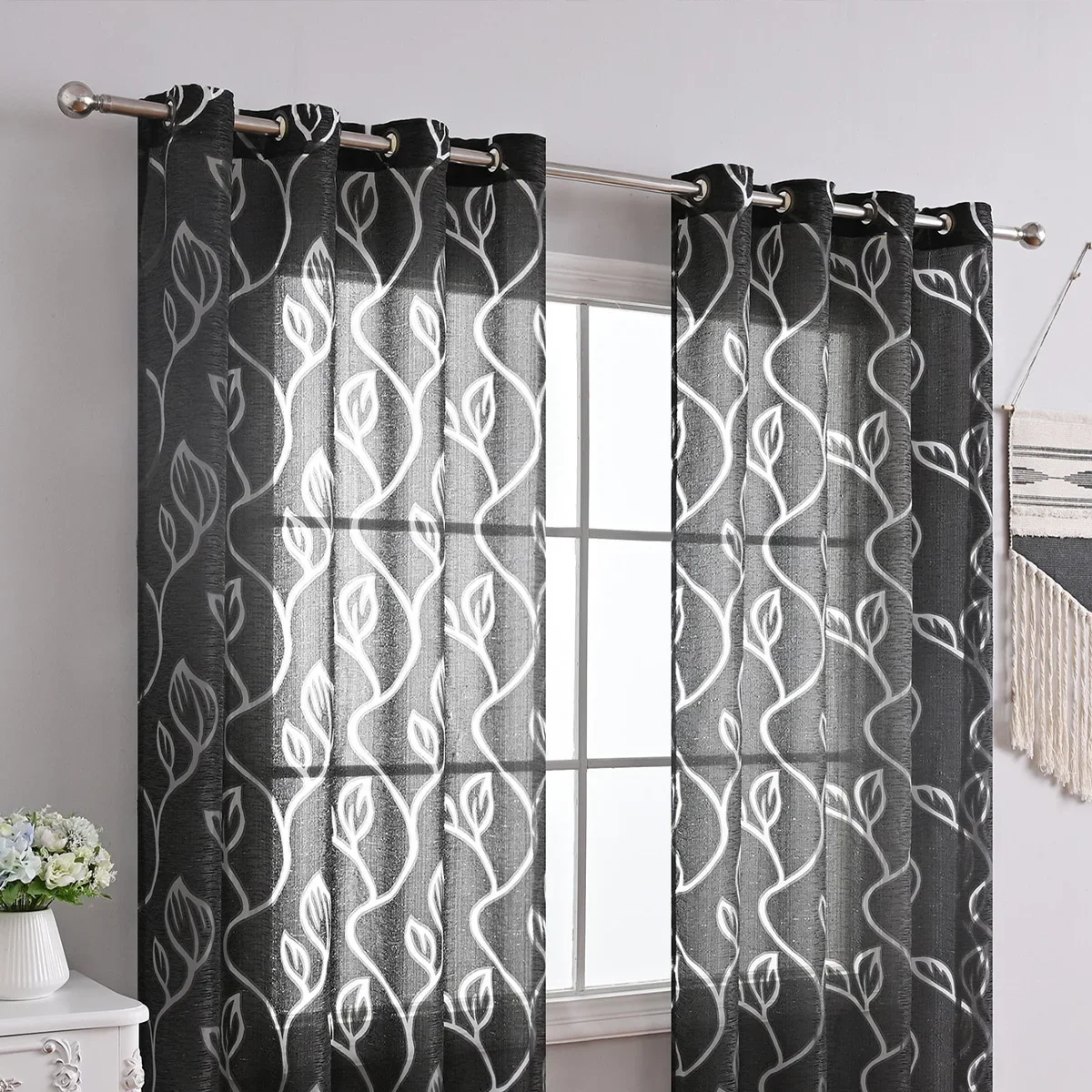 Custom Size Cut Flower Leaves Bubble Blackout Curtain and Window Screens Decoration Home Garden Curtains for Living Room