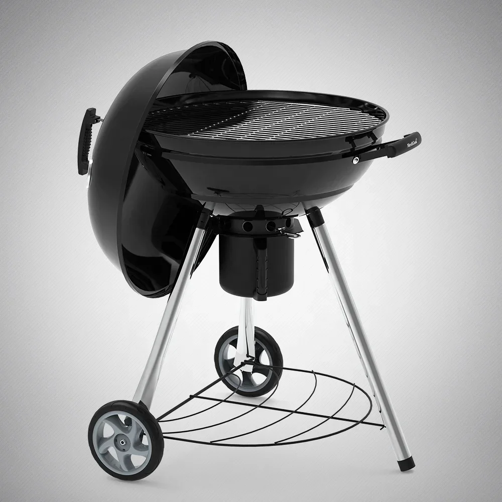 22 Inch Premium 304 Stainless Steel Grid Outdoor Garden Portable Trolley Apple shape Kettle Charcoal BBQ Grill