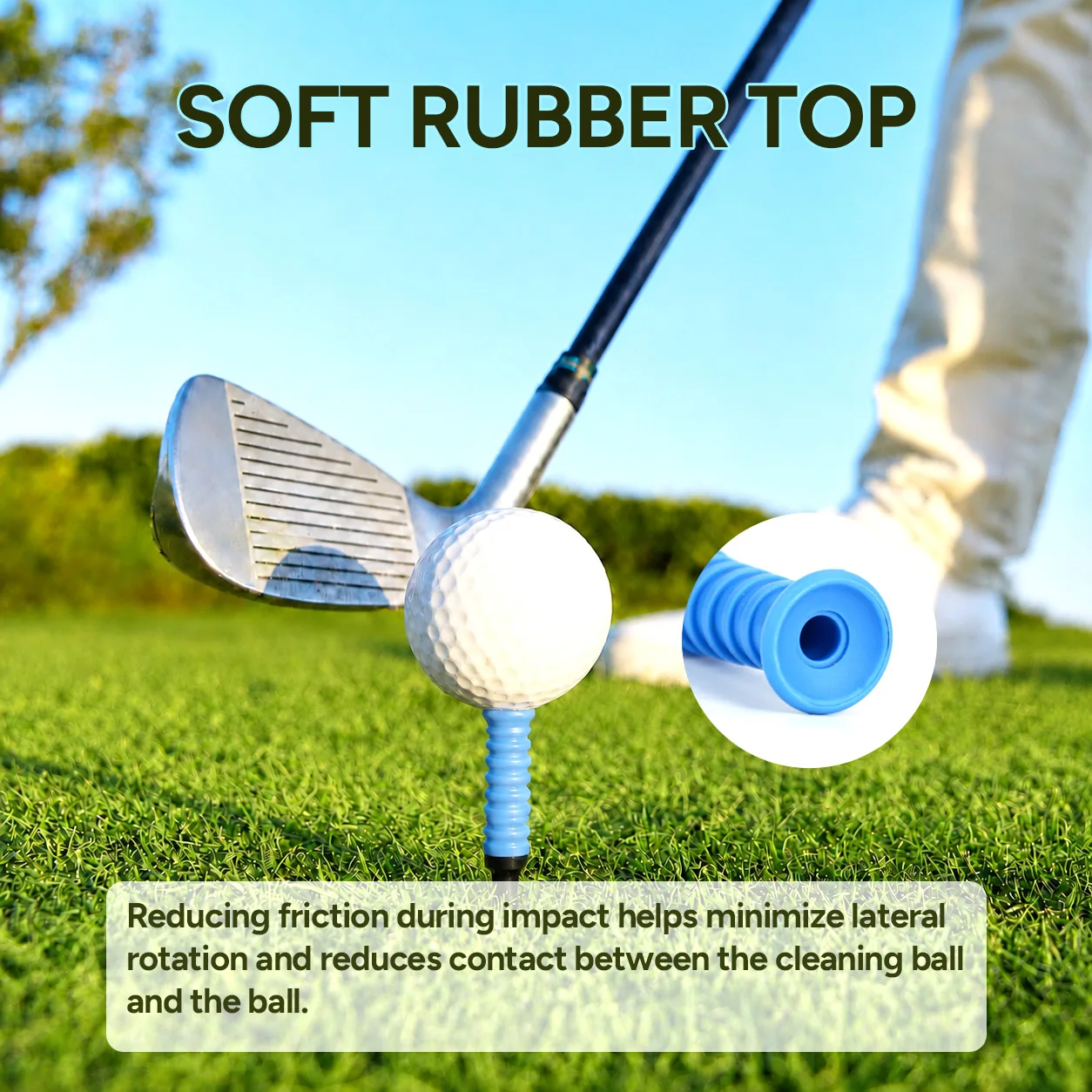 Rubber Golf Tees Set, Soft Tip Funny Plastic Tees for Stable Ball Support, Durable Mixed Color Tees for Practice Competition