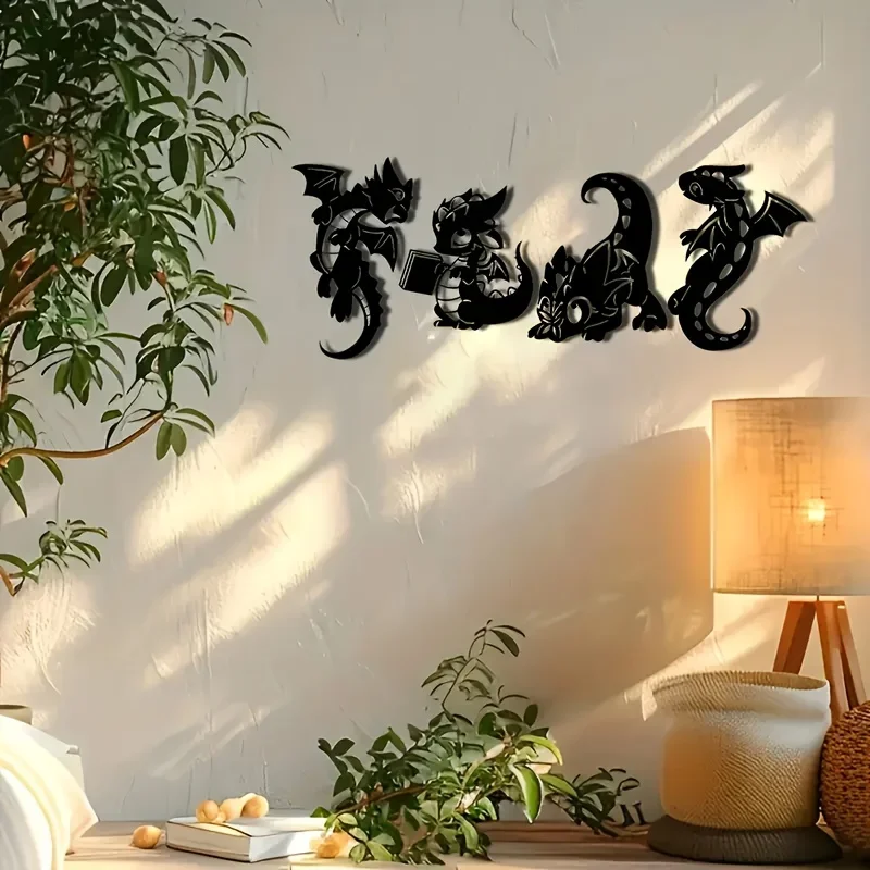 CIFBUY Dragon Metal Wall Art Sign Iron Decor Rust Proof Waterproof For Indoor Outdoor Garden Patio Home Decoration