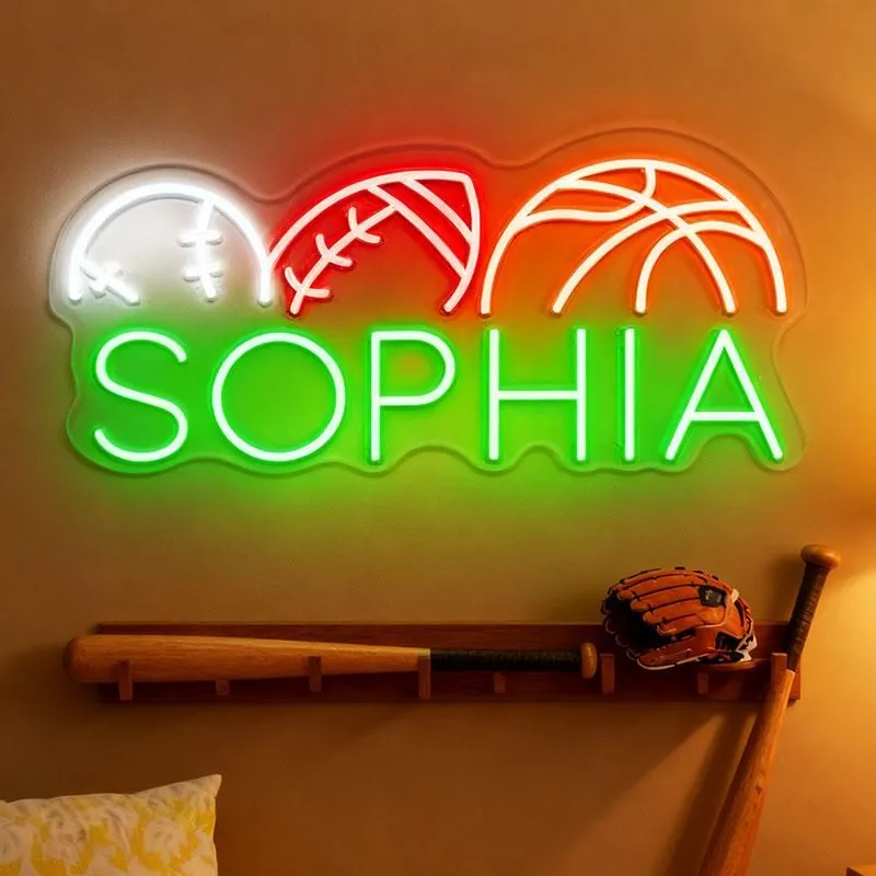 Soccer Theme Custom Neon Sign Personalized Football Player LED Light for Bedroom Gaming Room Wall Decor Sports Fan Gift