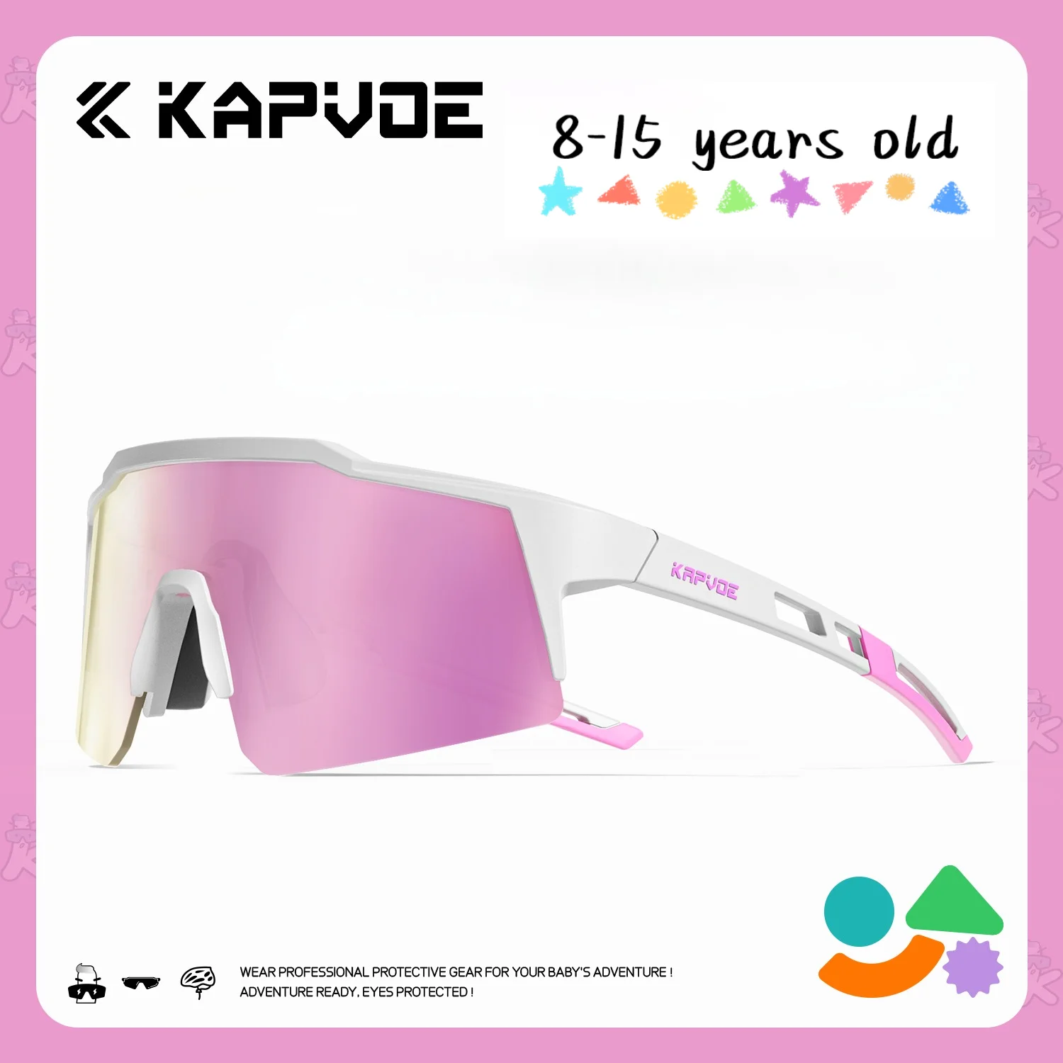 AliExpress kapvoe Kapvoe Kids Sports Glasses Cycling Sunglasses Aged 8-15 Baseball Running Children UV400 Sports Riding Bicycle Glasses Small Size