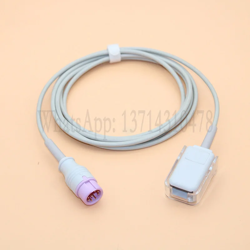 

Purple 8P to DB9 2.4m SpO2 Sensor Extensoin Cable For Mindray-Maisimo T1 Patient Monitor SET Probe Adapter