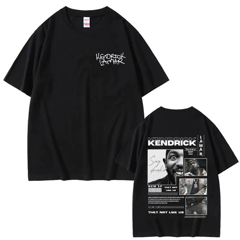Rapper Kendrick Lamar They Not Like Us 2025 Merch T-shirt Male Vintage Casual T Shirts Men Women Fashion Hip Hop Cool Streetwear