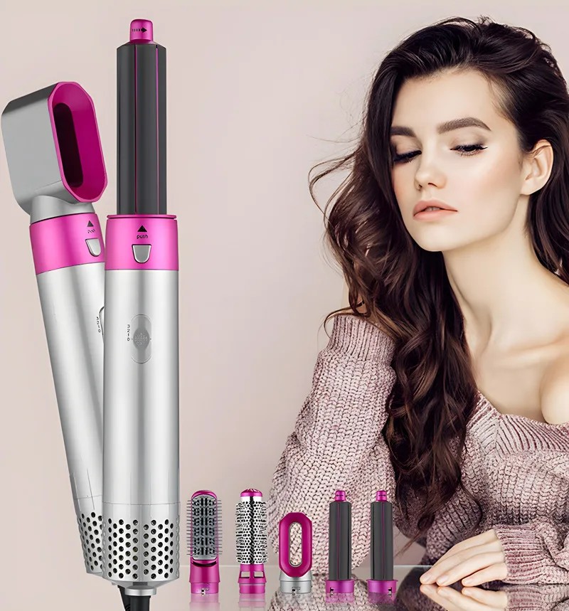 5 In 1 Hair Styler  High Speed Straightener Hot Hair Brush Hot Comb Hair Multi Style Airbrush Automatic Curling Iron