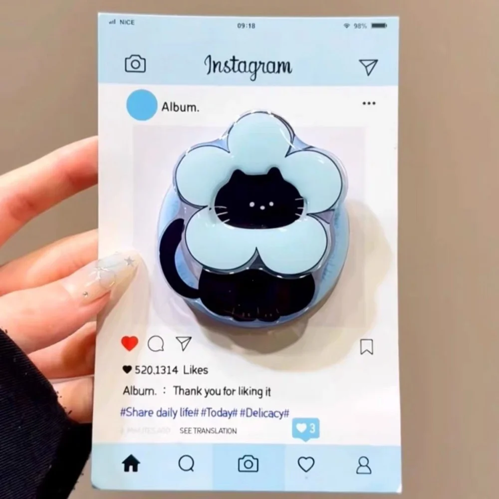 

INS Cute Cartoon Scarf Kitten For Magsafe Griptok Holder Phone Finger Ring Stand Support For iPhone 16 Samsung Girl Bracket