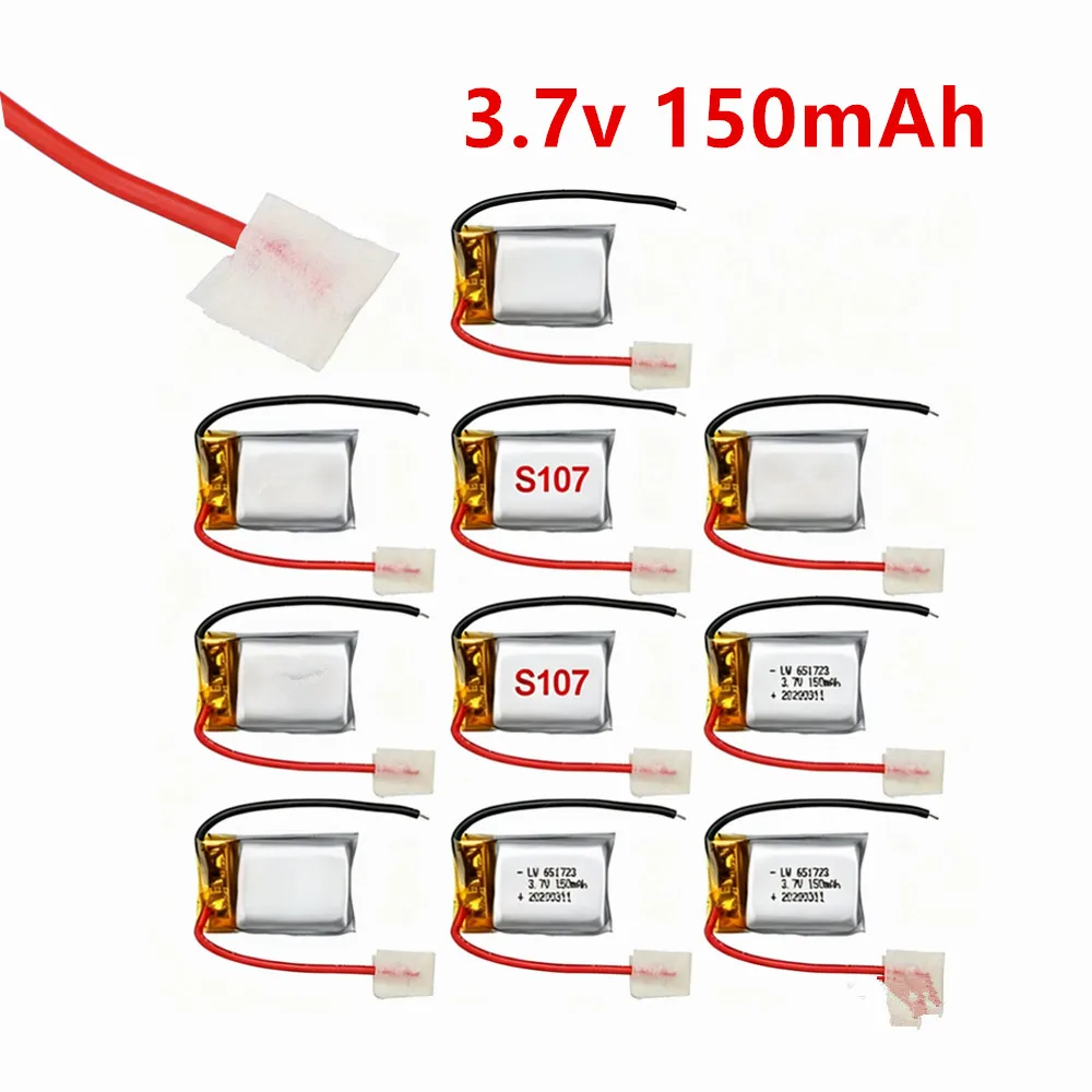 3.7V 150mAh Lipo Battery 651723 For Syma S107 S107G S107-19 3.7v Lithium Battery For Skytech M3 RC Helicopter Drone Parts