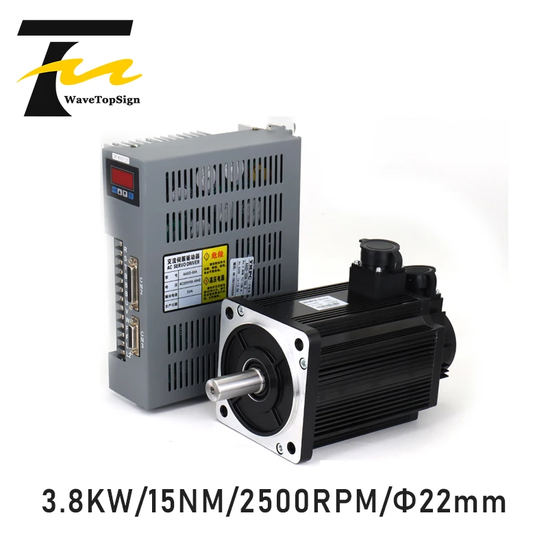 

Incremental Servo Motor and Driver 130ST-M15025 AASD 25A 3.8KW 220V 15NM 2500RPM Dia.22mm