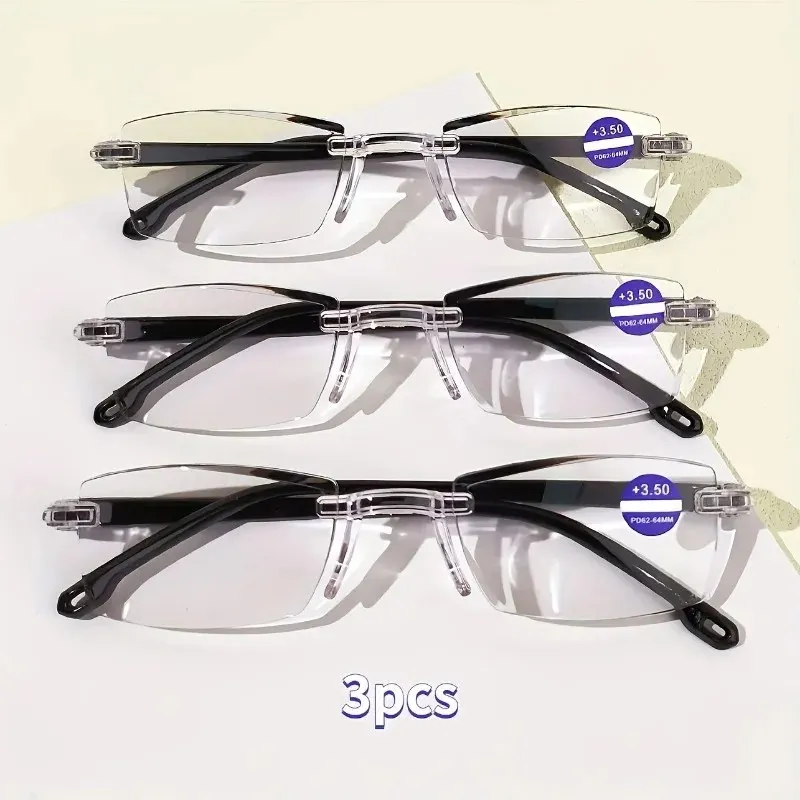 3pcs 3pcs Stylish Rimless Reading Glasses With Blue Light Blocking Frameless Fashionable Readers For Men & Women - Aliexpress Deal