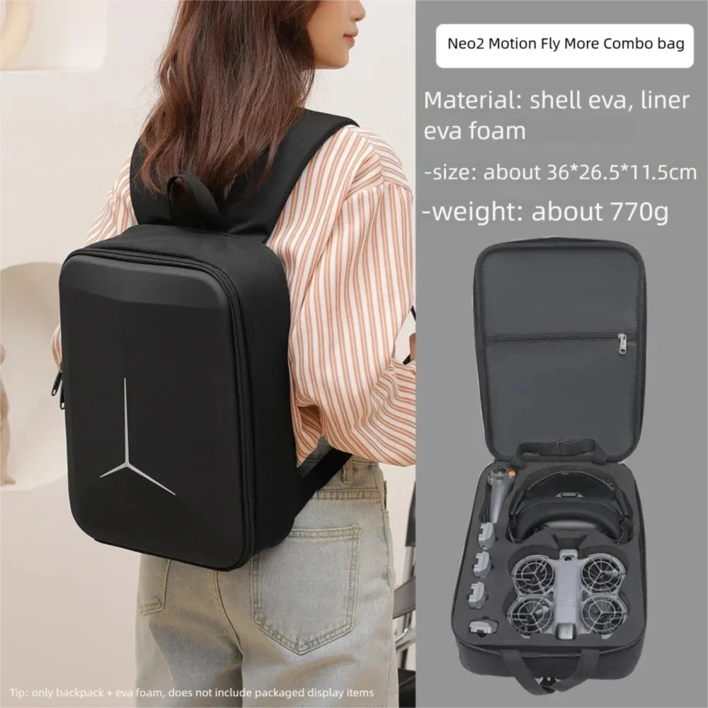 Tragbare Aufbewahrungstasche für DJI Neo 2 Motion Fly More Combo Rucksack Hartschalen-Tragetasche für DJI Neo 2 Drohnen-Zubehör – Detail 1