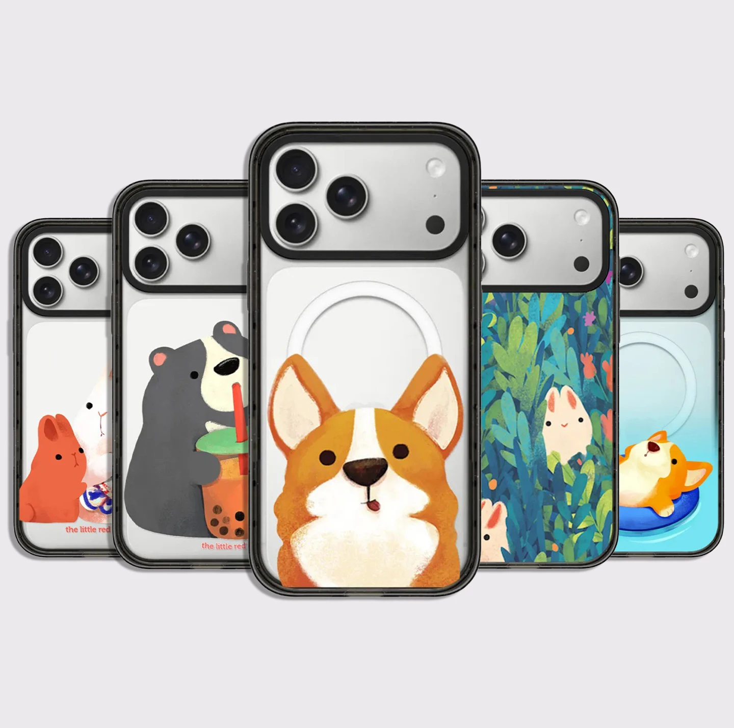 

Leisurely Puppy Impact Black Border Magnetic Cover for IPhone 12 13 14 15 16 17 Pro Max Case for IPhone 17 Air