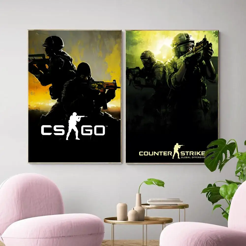 CSGO C-Counter-Strike Global Offensive-S Painting Calligraphy Canvas Poster Wall Art Aesthetic Home Decoration for Living Room