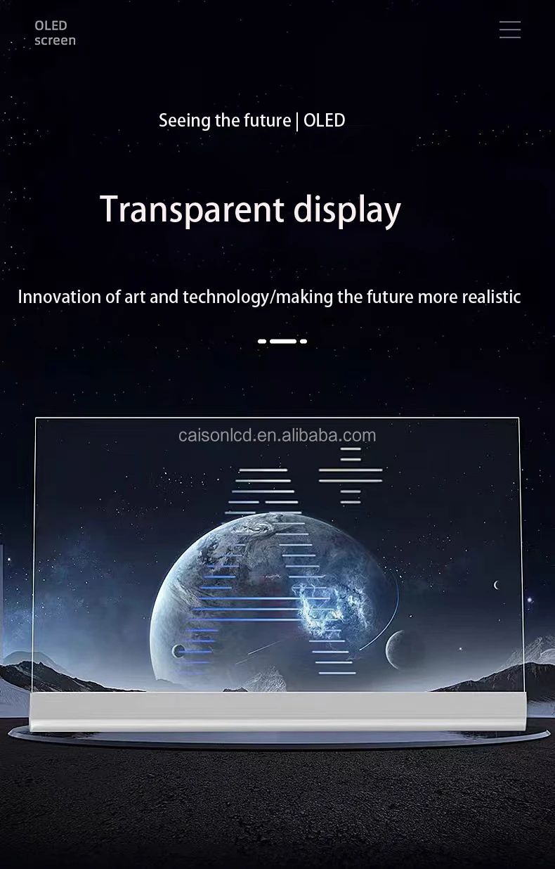 Layar OLED Transparan 55 inci SKD Display Digital Signage 4K HD Touch Ultra Tipis untuk Pemutar Iklan Layar OLED