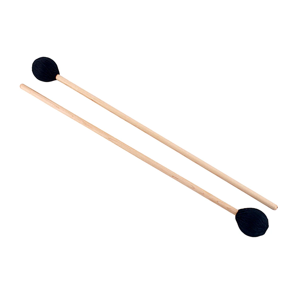 

2pcs Wool Felt Head Drum Mallets Durable Maple Handle Non Yellowing for Percussion Instruments Timpani Bamboo Sticks