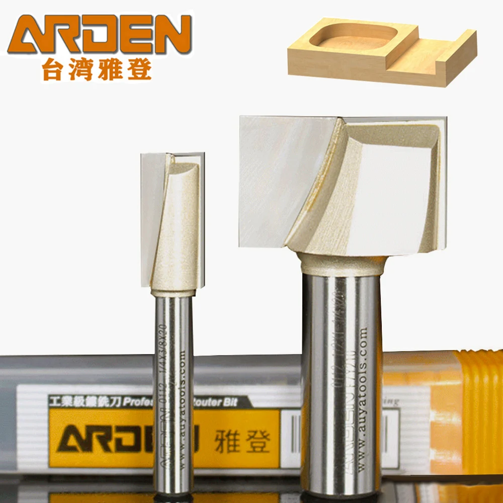 ARDEN 2 Flutes Carbide Bottom Cleaning Router Bit Woodworking Flat Bottom Slotting Carving CNC Tool for Plywood MDF Solid wood