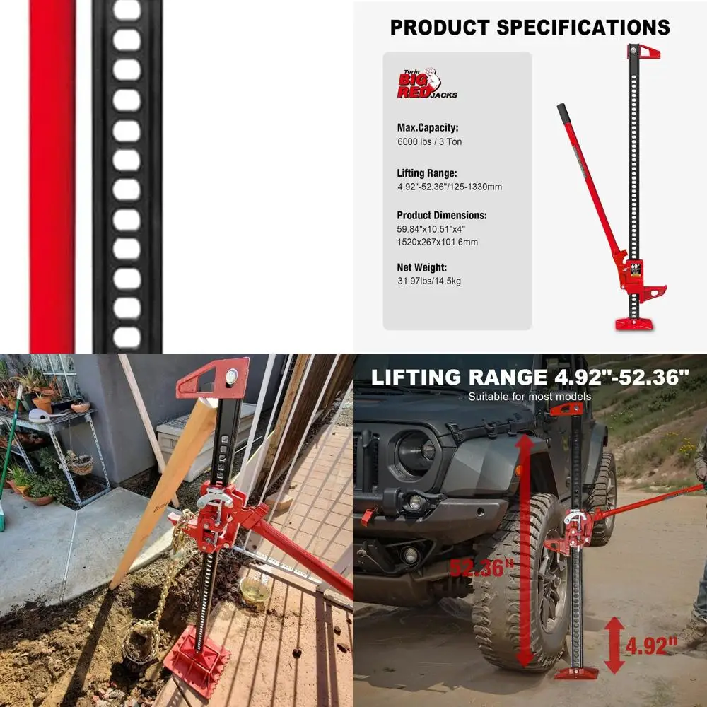 

60 Трехтонный фермерский домкрат с храповым механизмом для внедорожных утилиты, красный