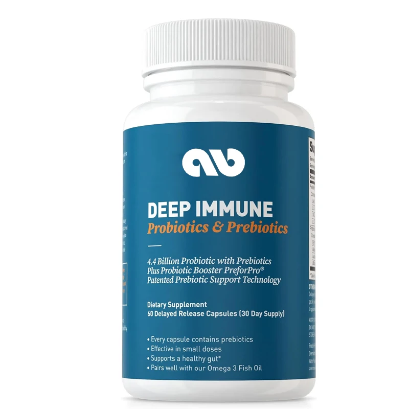 

Deep immune probiotics and prebiotics, 44 billion colony units, support digestive health, intestinal immune function,60 capsules