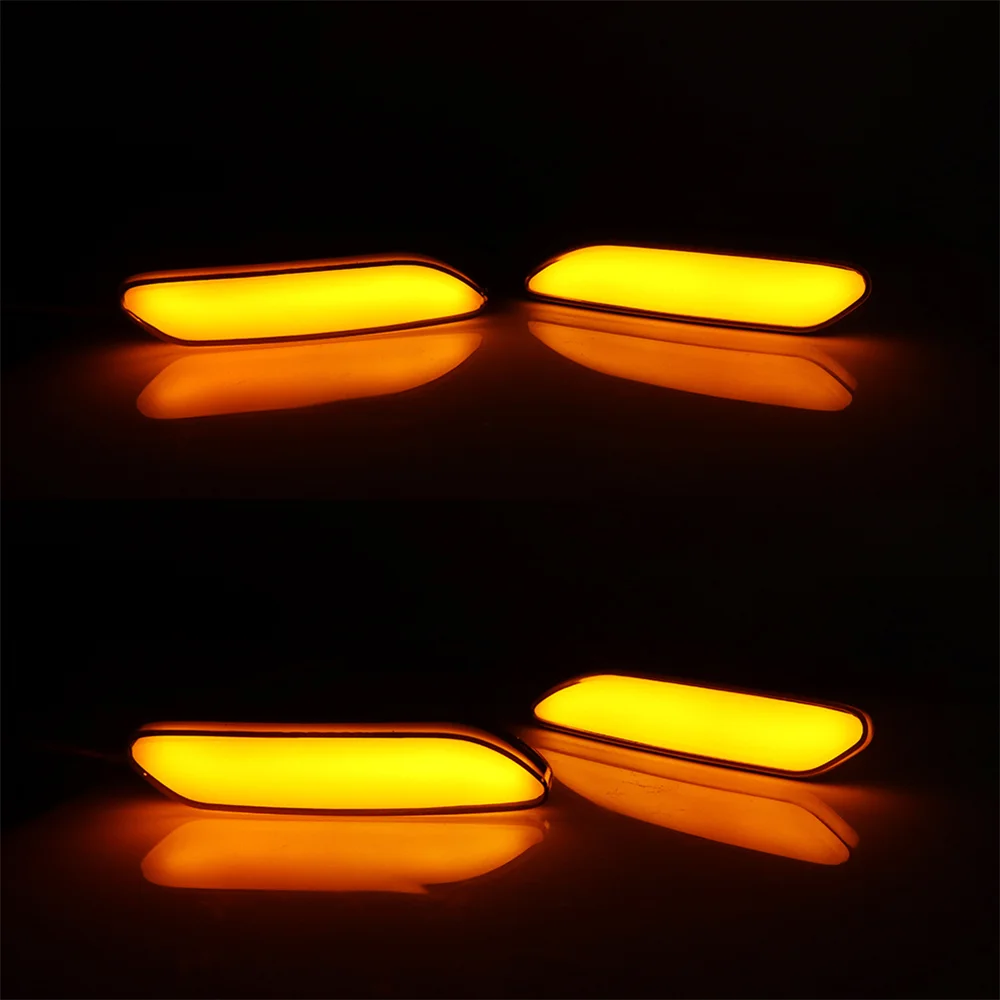 Amber LED Car Front Bumper Side Marker Indicator Lights Turn Signal Lights For MINI Cooper R60 Countryman R61 Paceman 2011-2016