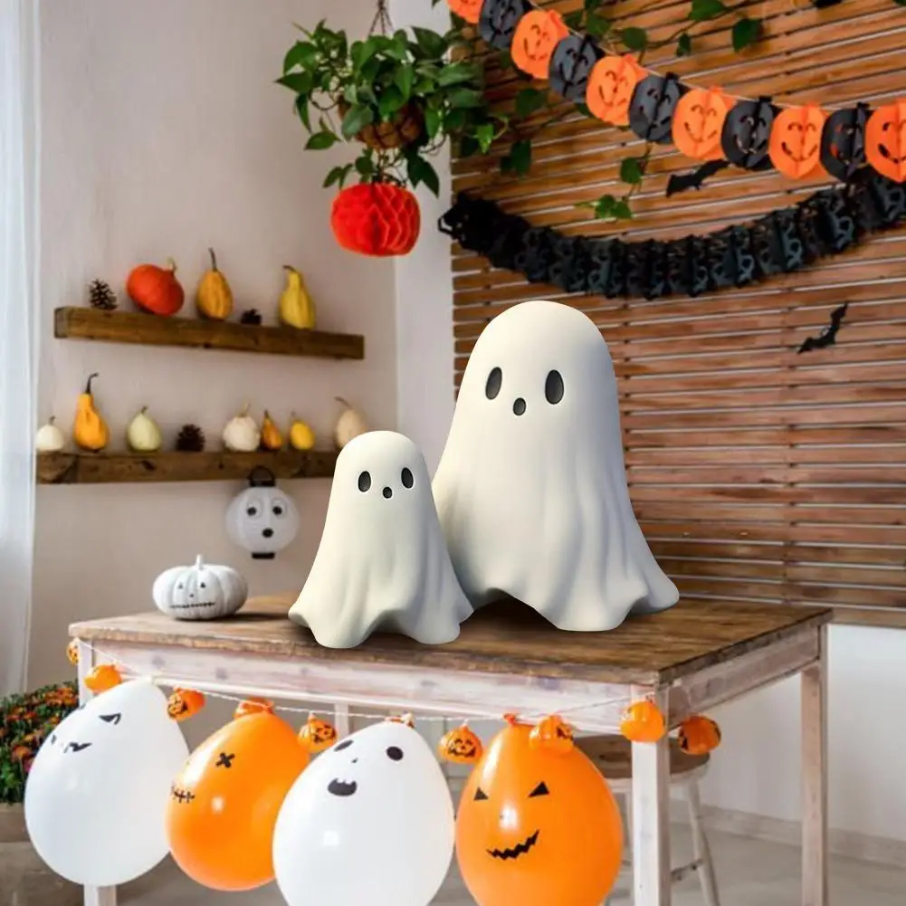 Halloween Middle Finger Ghost Decoration Cute Ghost Statue For Home Fireplace Decor Smooth Body Enhance Festive Atmosphere