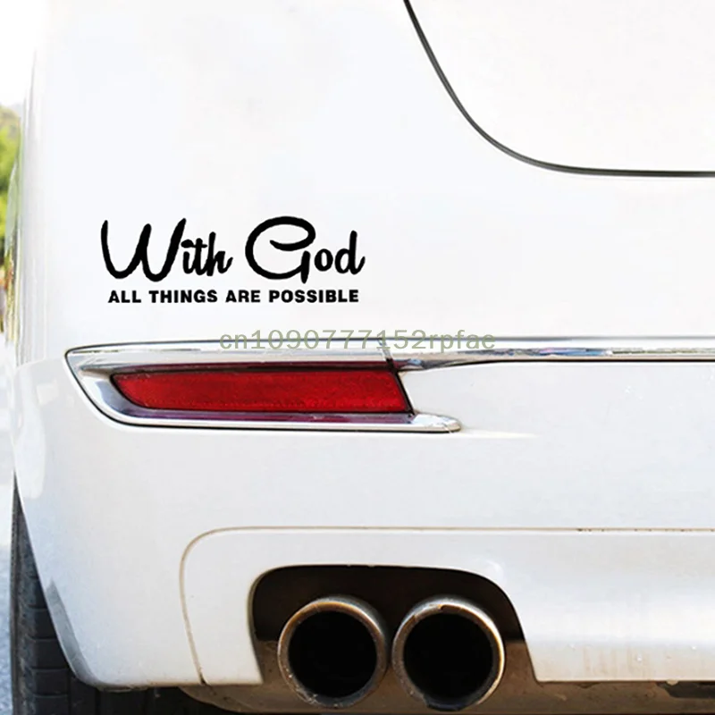 {NN72} 1 Pc With God All Things Are Possible Car Sticker Waterproof Vinyl Decal Car Accessories Decor