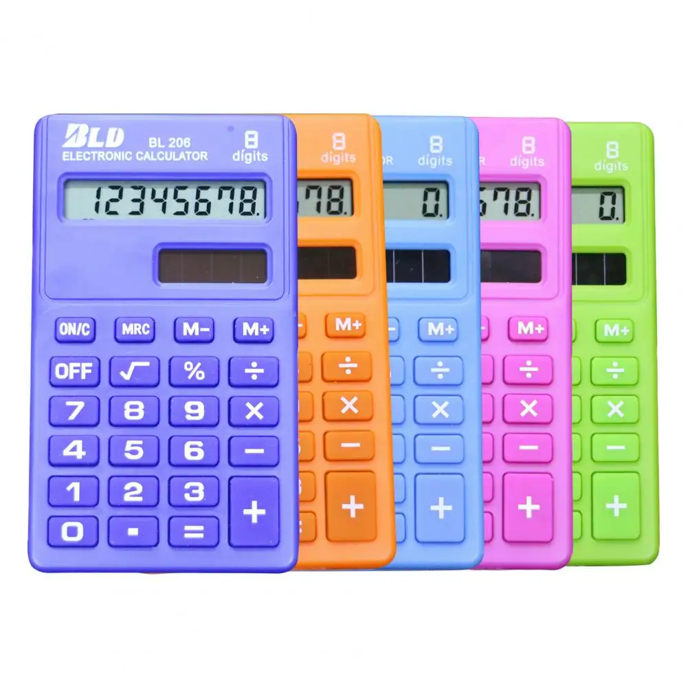 Mini Calculator Cartoon Candy Color Portable 8 Digits Display Student Calculator Office Supplies