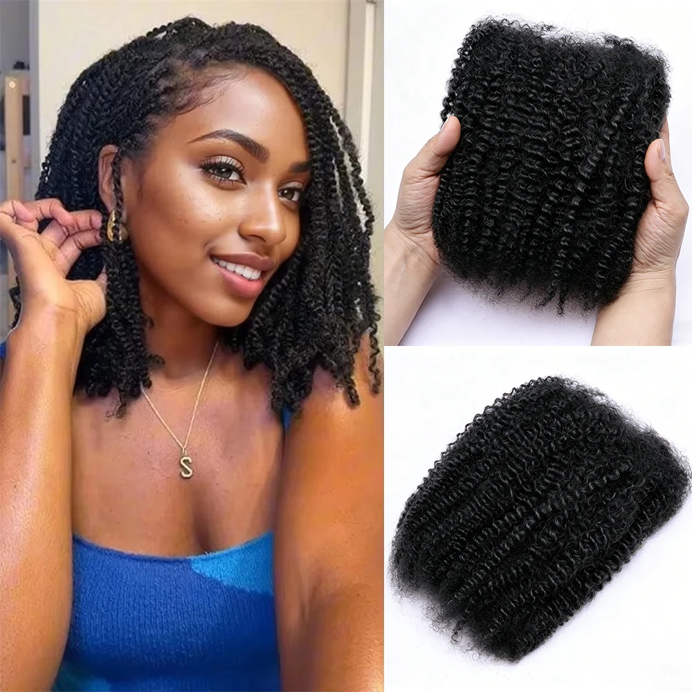 50g Afro Kinky Human Hair Bulk For Dreadlocks Extensions Repair Locs Afro Twist Braids Kinky Curly Human Hair Bundles No Weft