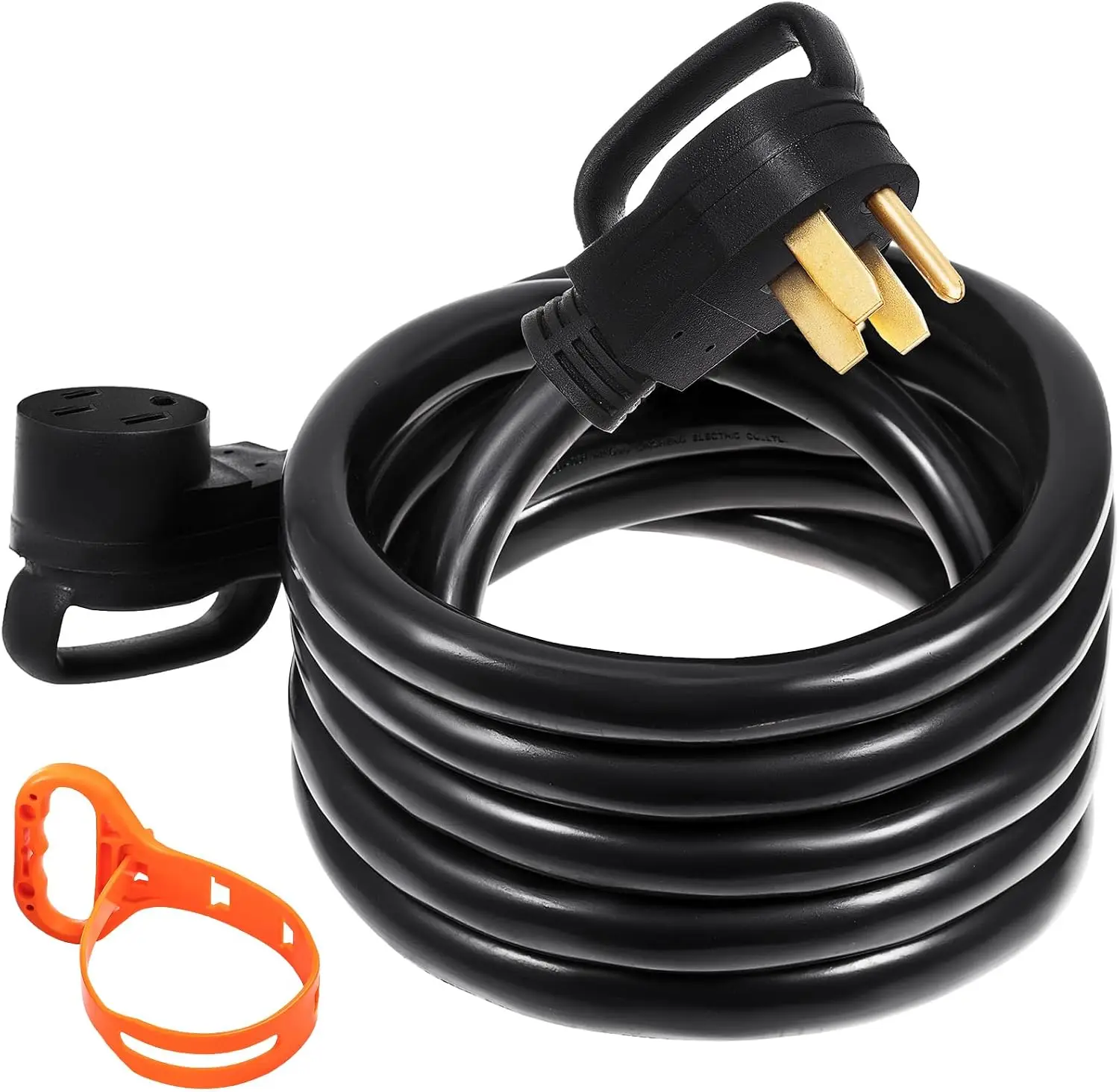 25 FT 50Amp RV Extension Cord NEMA N14-50P to N14-50R, 125 / 250V Heavy Duty STW 6/3+ 8/1 RV Power Cord, for EV Charging and RV