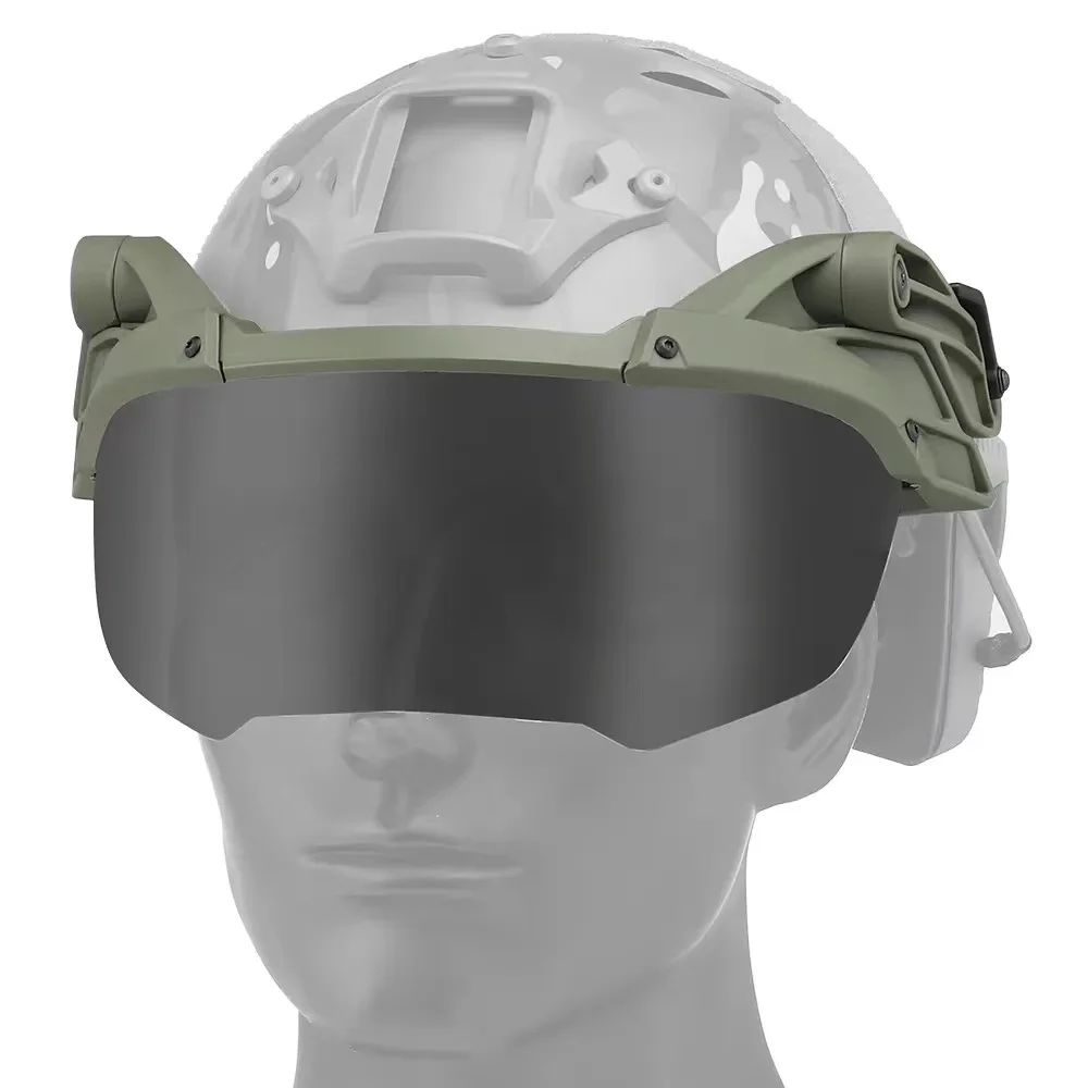 Casque tactique avec lunettes à suspension externe, lunettes de paintball, accessoires de chasse et de tir