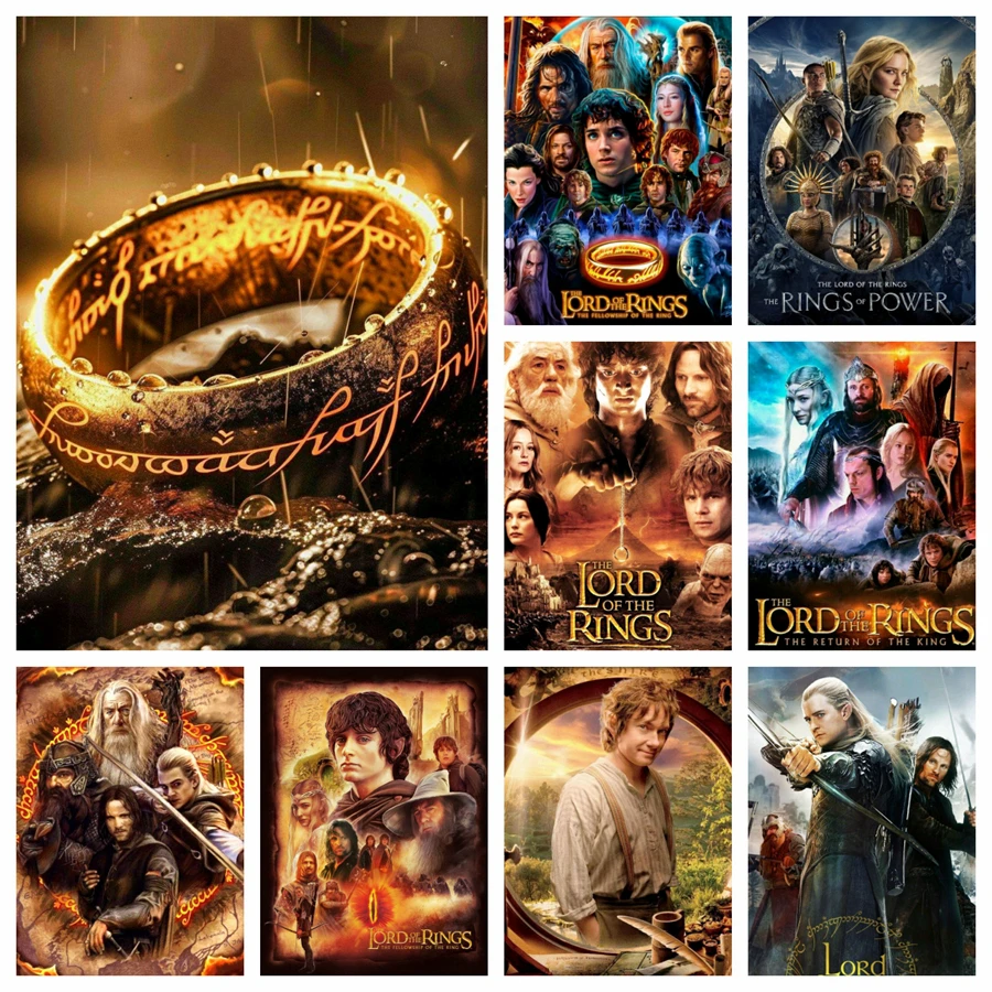 The Lord Of The Rings 5d Diamond Painting Kits Fantasy Hobbit Frodo And Elves Cross Stitch Handcraft Home Decor