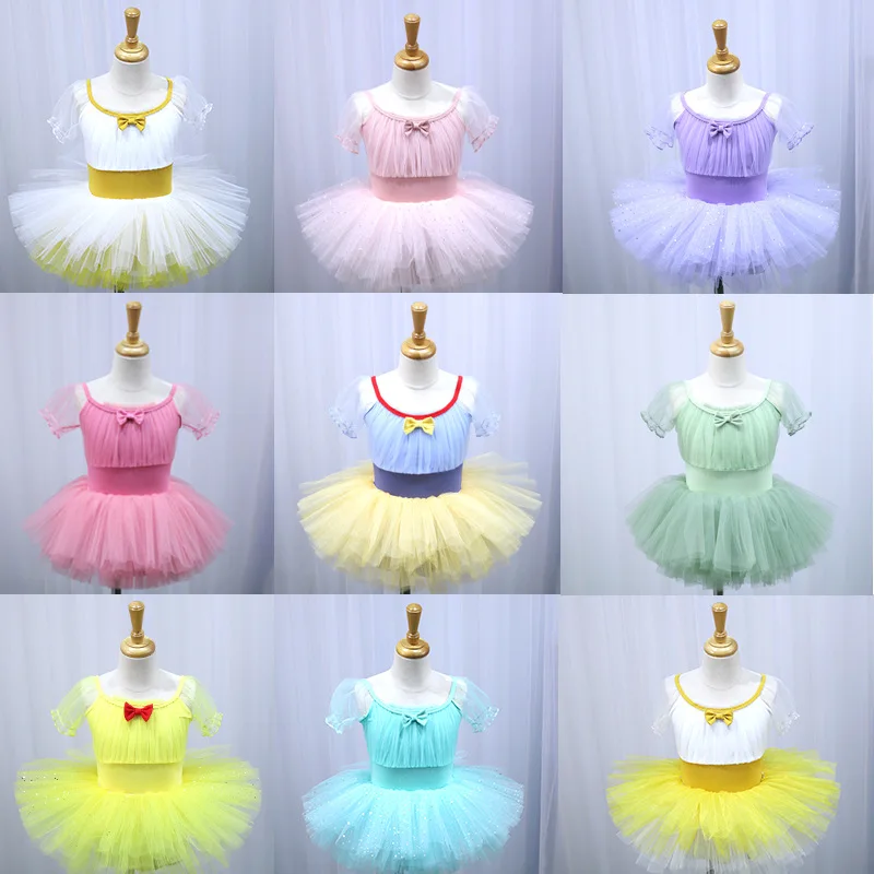 نمط جديد مريح لينة للأطفال الباليه توتو ممارسة الرقص ارتداء للفتيات سنو وايت أداء زي مع تنورة منتفخة #1