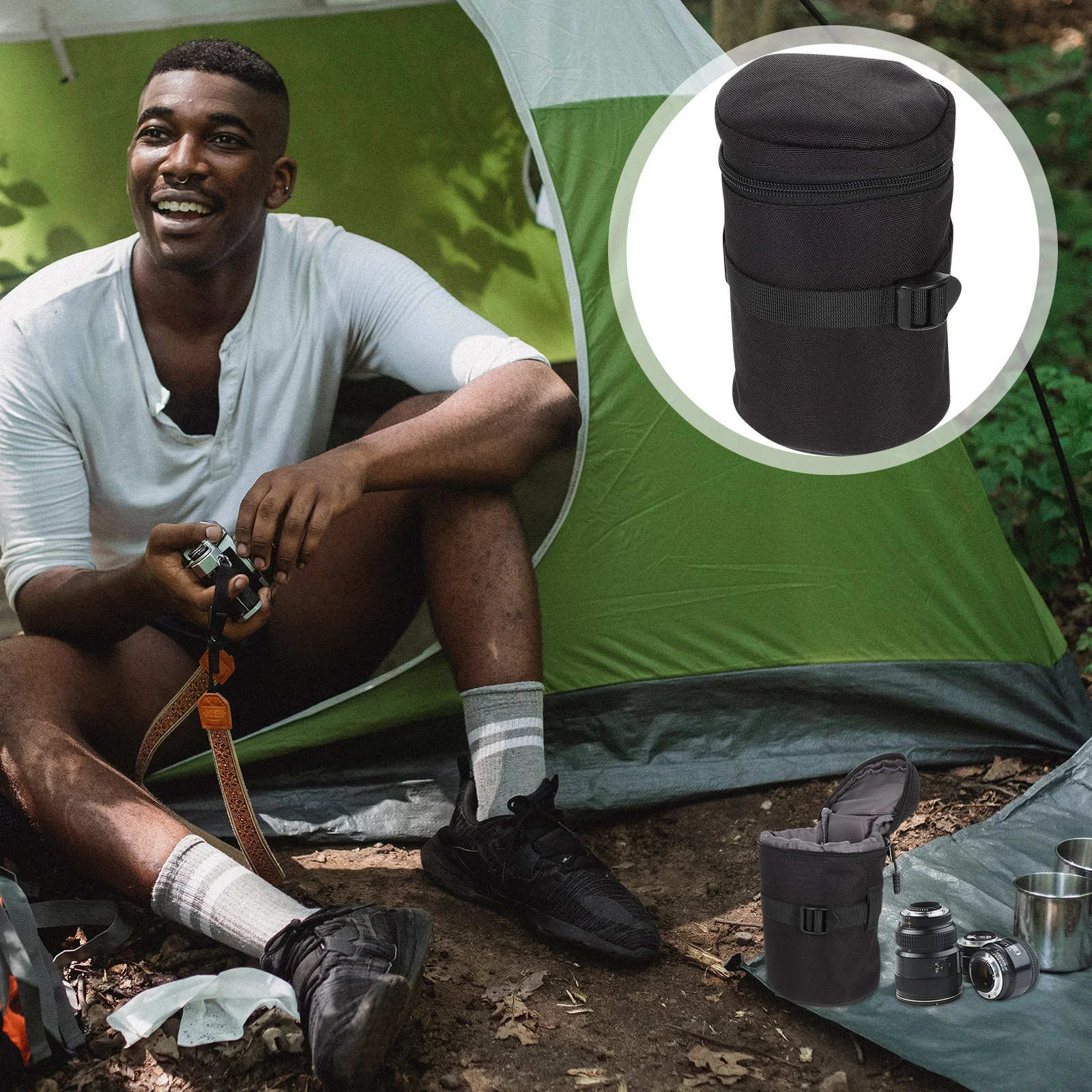 حقيبة عدسة الكاميرا المتينة، حامل عملي محمول لعدسات Dslr للحماية من السقوط والخدش #6