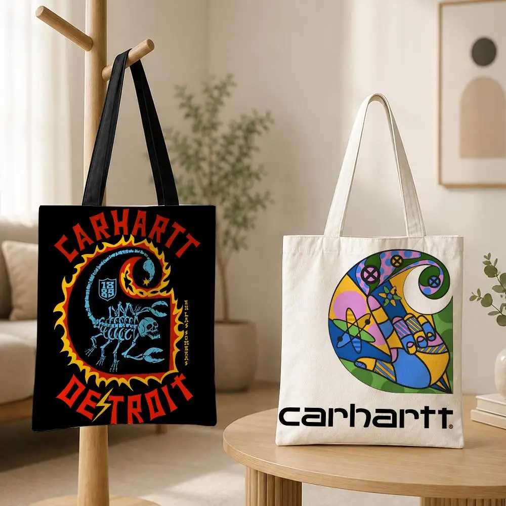 Bolsas de Almacenamiento Marca WIP Carhartt, Bolsa de Lona para Mujer, Bolsa de Compras Reutilizable para la Escuela, el Trabajo, Viajes y Regalos