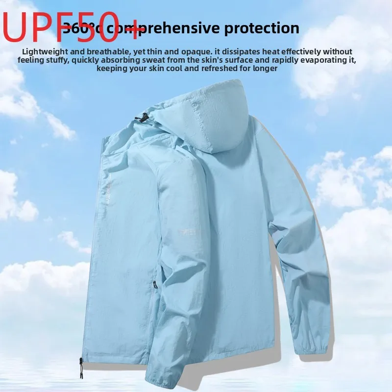Hiking Fishing Cycling Hooded Gym Sport Windbreaker Ultra Light Coats Summer Outdoor Quick Dry Sun-Protective Thin Jacket Men