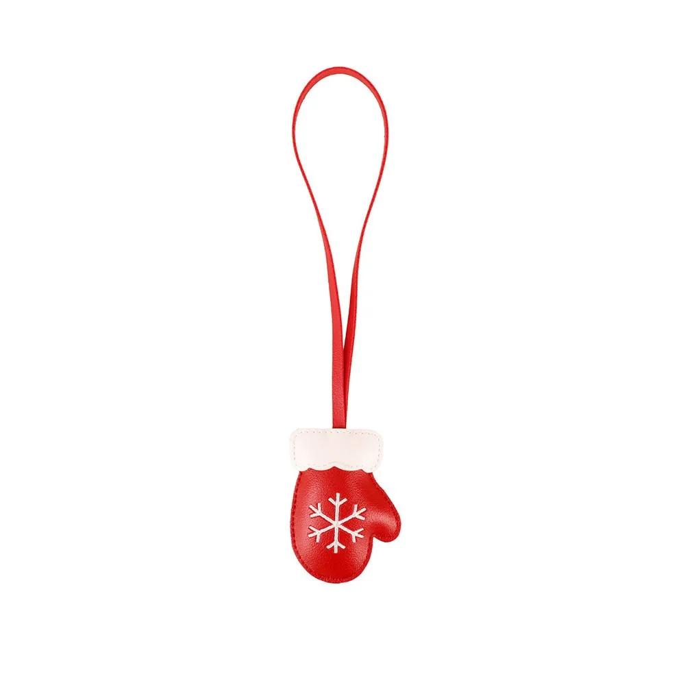Leather Material Leather Key Ring Lightweight Portable Cartoon-Shaped Key Ring Compact Soft Leather Holiday Present Daily Carry