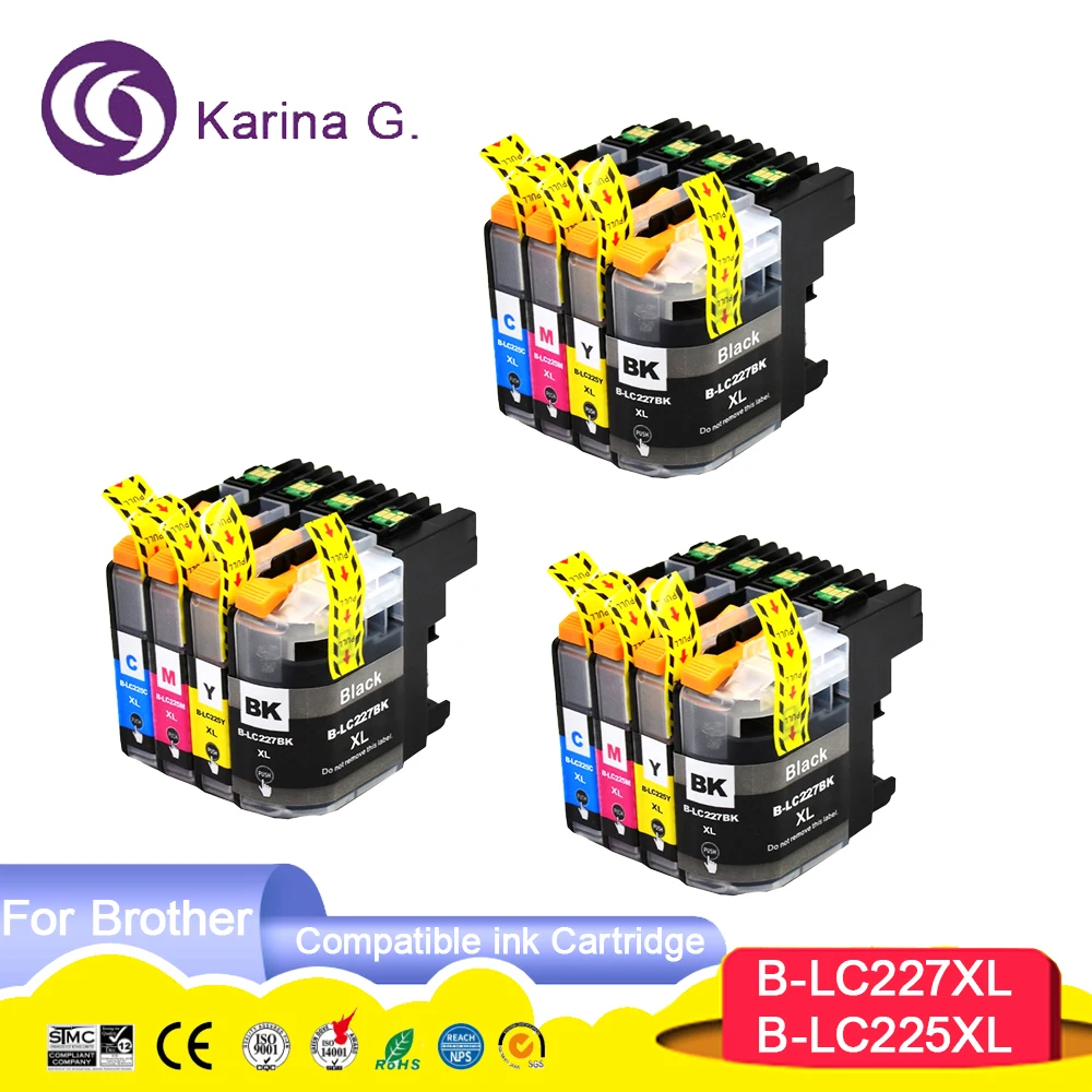 Compatible Ink Cartridge for LC227 LC225 XL For Brother MFC-J4420DW/J4620DW/J4625DW/J5320DW/J5620DW/J5625DW/J5720DW DCP-J4120DW