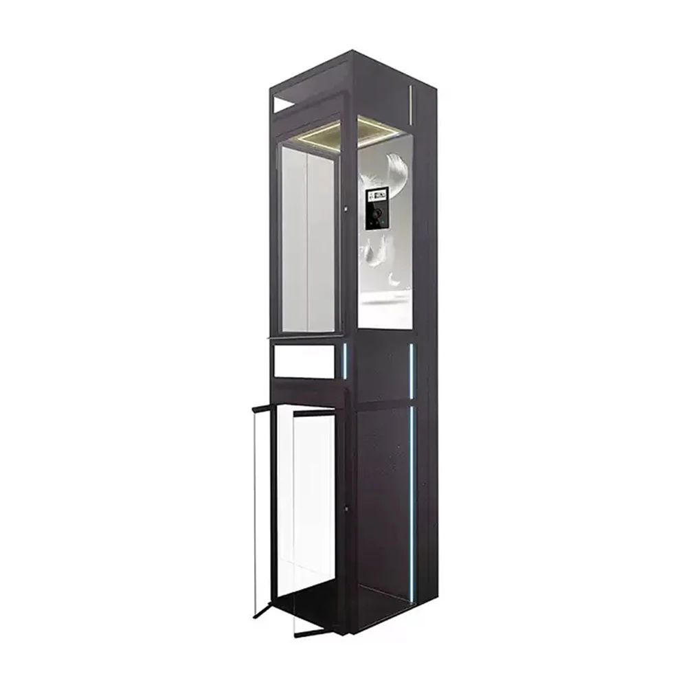 Villa Hydraulic Elevator 300kg 0.35m/s 3 Stops Custom Door Color for Private Residence Luxury Home High Quality Durable