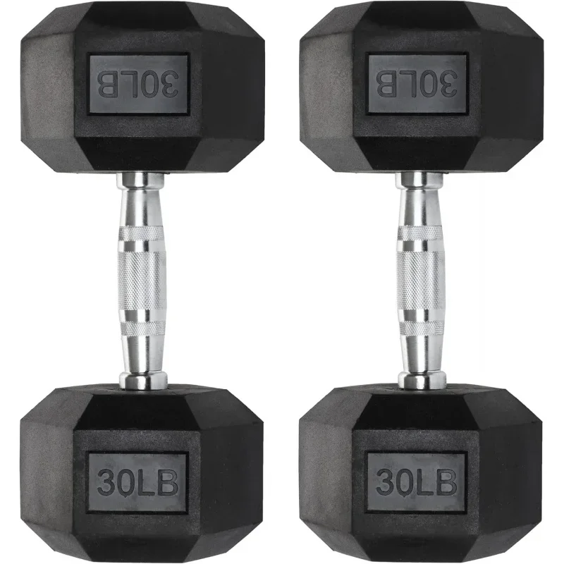 

Hex Dumbbells - Heavy Duty PVC Coated Weights,Chrome-Plated Knurled Handles - Workout,Exercise,Lifting,Body Building Home Gym