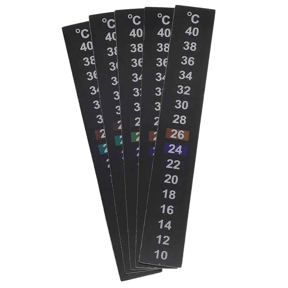 

5 pcs Temperature Sticker for Fish Tank Aquarium Thermometer Strip 10℃-40℃ Digital Liquid Crystal Number Safe Material Self