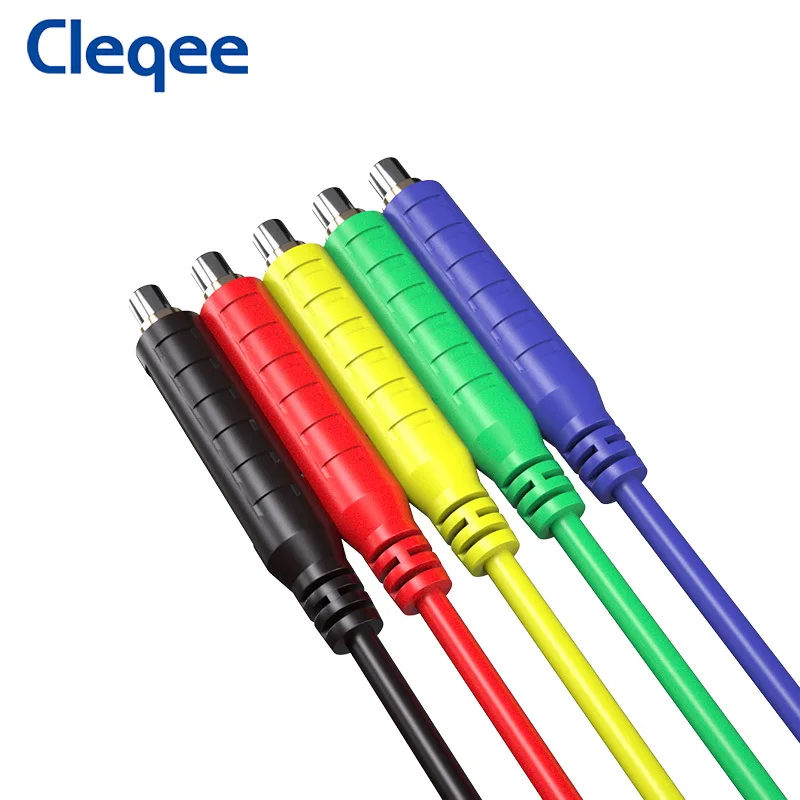 Cleqee-Cables de prueba de silicona magnética, puente magnético de bajo voltaje, Cables de 1M para prueba de HVAC, 30VAC 5A, T10005, 6 uds.