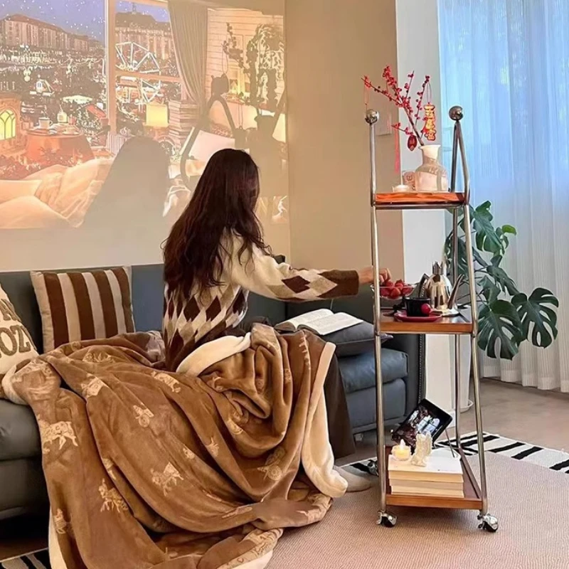 

Creative Christmas Tree Organizer Modern Vintage Snack Cart Multi-Tiered Rolling Storage Shelf Trendy Living Room Side Table