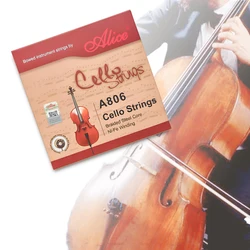 Alice A806 Cello Strings Professional Steel-core Alloy Winding Nickel Plated Ball End 1set Cello Universal
