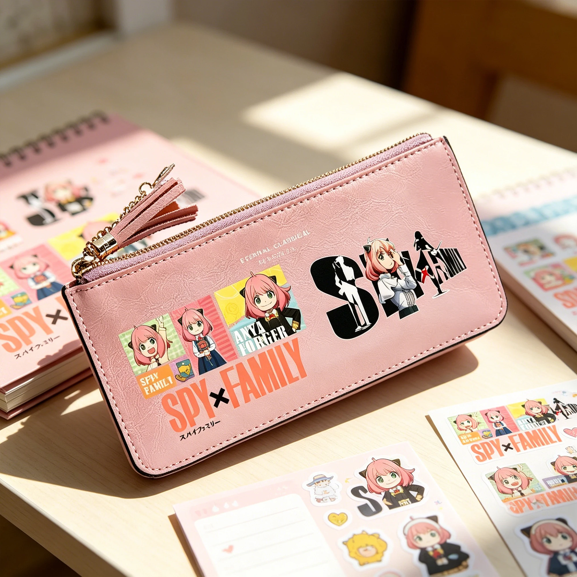

SPY×FAMILY Anime Long Wallet Kawaii PU Leather ID Card Holder Pink Coin Purses Large Capacity Phone Clutch Bag For Girls Women