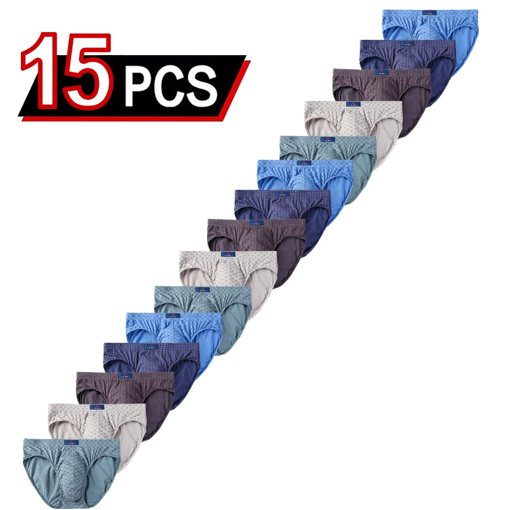 

15 шт./лот, 100% хлопковые мужские трусы больших размеров 4XL, 5XL, 6XL, дышащие повседневные трусы, бесплатная доставка