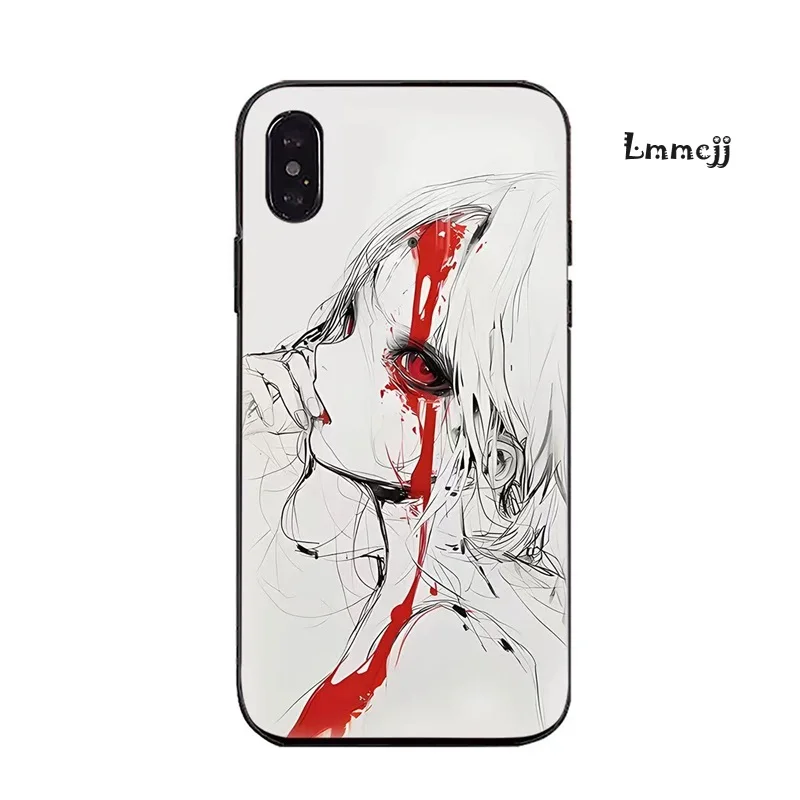 Lmmcjj punk anime mädchen telefon hülle für samsung galaxy a53 a54 a52 a13 a14 s23 ultra s22 plus s21 fe a31 a32 a23 silikon abdeckung