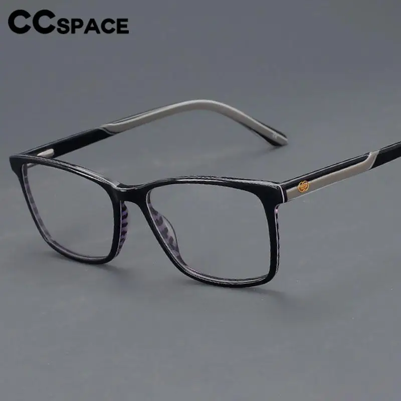 54553 Fashion Ladies Acetate Frame Quality Brand Computer Men Optical Eyewear Square Candy Color Gilt Texture