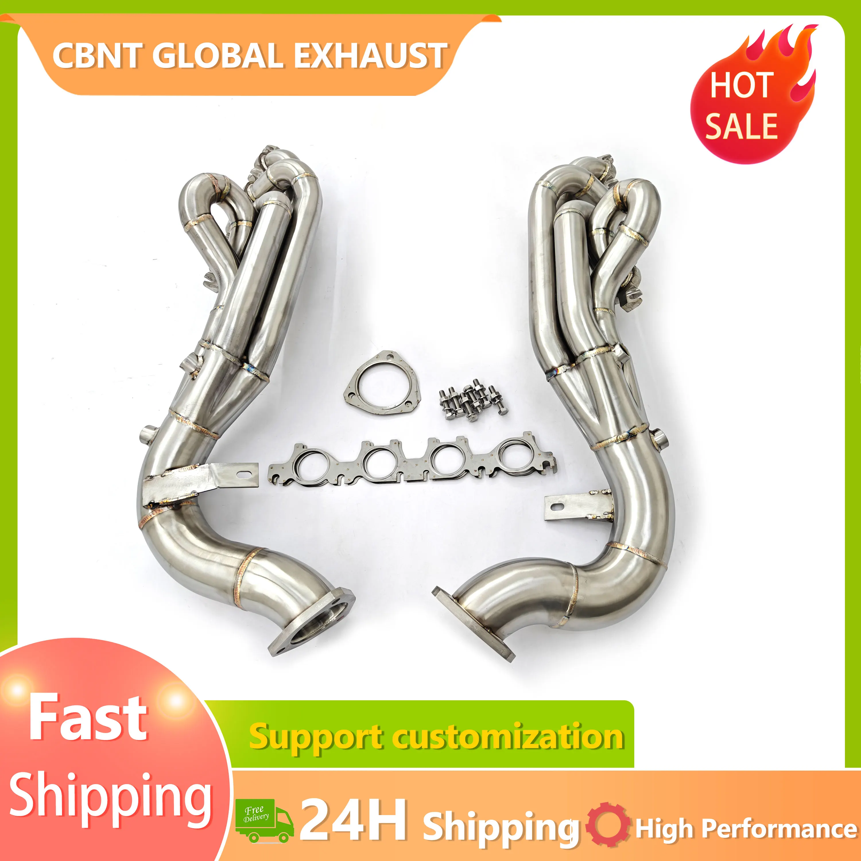 CBNT Exhaust Header for Audi RS4 RS5 B8 4.2L Manifolds Exhaust Straight Pipe Performance Ungrade Tuning Exhaust Systems