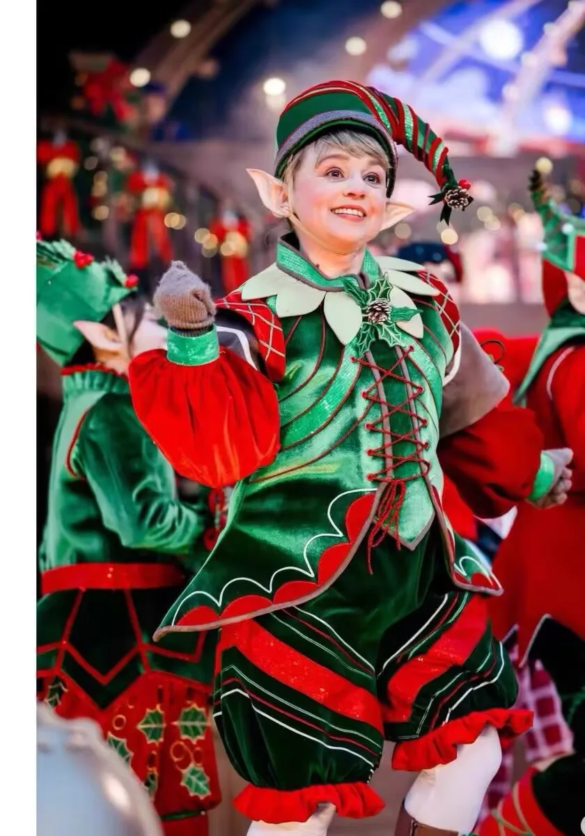 Christmas elf outfit circus clown parade costumes New Year's Day Christmas  Circus Joker Parade Performance Dress